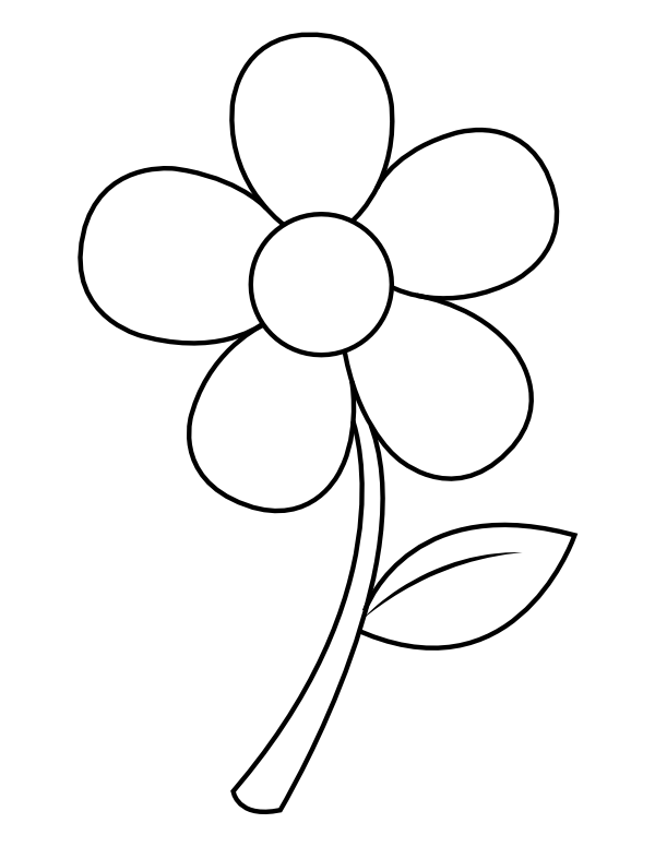 Download Printable Simple Flower Coloring Page