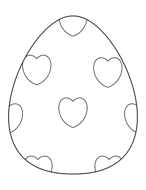 Simple Heart Easter Egg Coloring Page