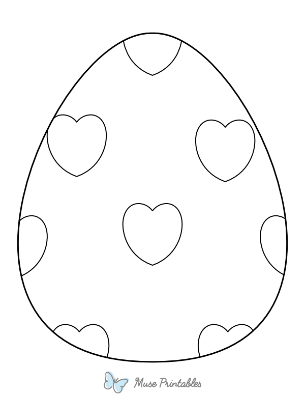 Simple Heart Easter Egg Coloring Page