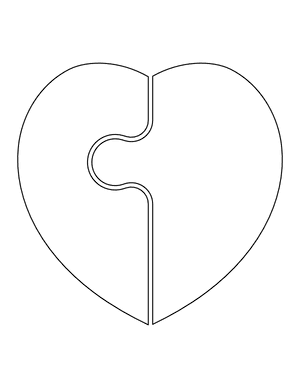 Simple Heart Puzzle Coloring Page