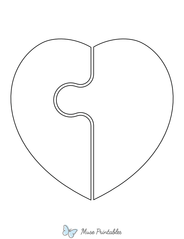 Simple Heart Puzzle Coloring Page