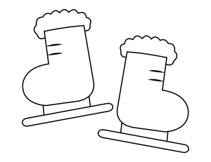 Simple Ice Skates Coloring Page
