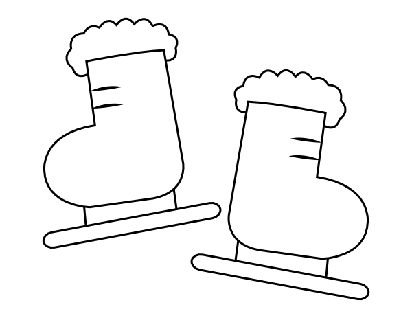 Simple Ice Skates Coloring Page