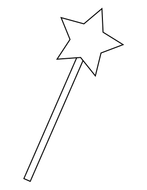 Simple Magic Wand Coloring Page