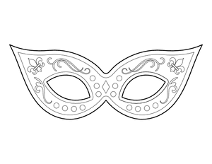 Simple Mardi Gras Mask Coloring Page