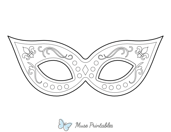 Simple Mardi Gras Mask Coloring Page