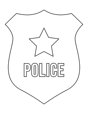 Simple Police Badge Coloring Page