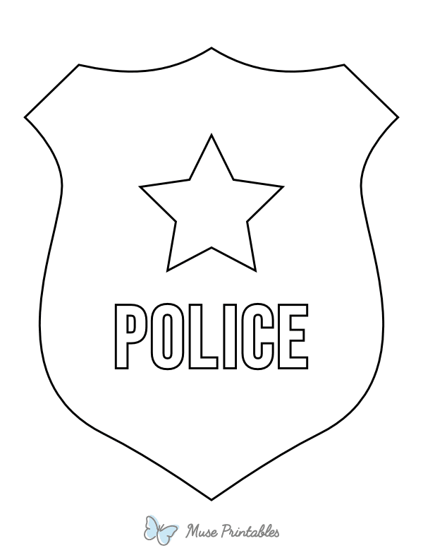 Simple Police Badge Coloring Page