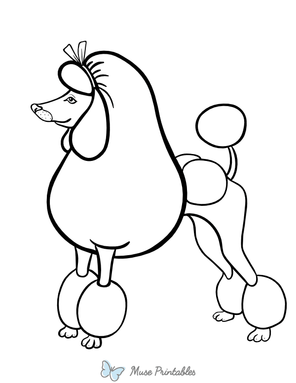 Simple Poodle Coloring Page