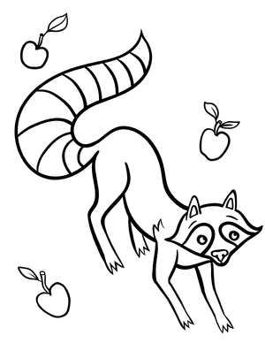 Simple Raccoon Coloring Page