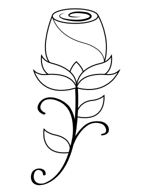 Simple Rose Coloring Page