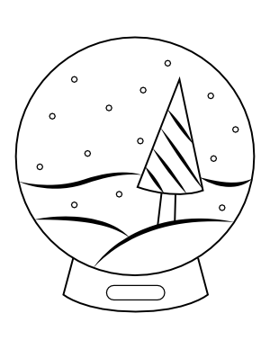 Simple Snow Globe Coloring Page