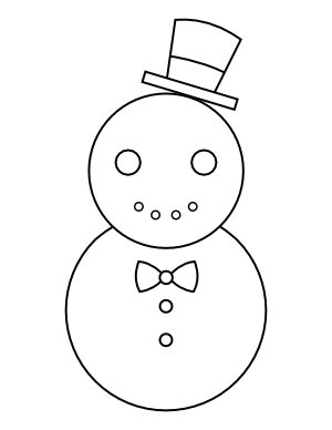 Simple Snowman Coloring Page