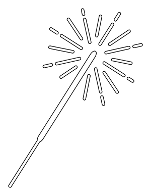 Simple Sparkler Coloring Page