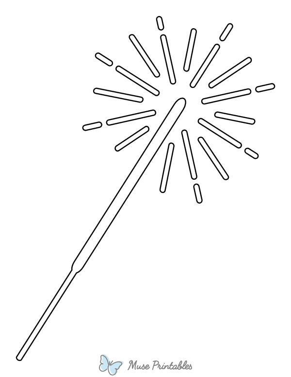 Simple Sparkler Coloring Page