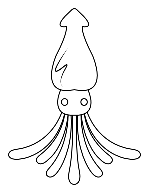 Simple Squid Coloring Page