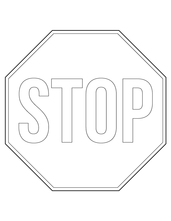 Simple Stop Sign Coloring Page