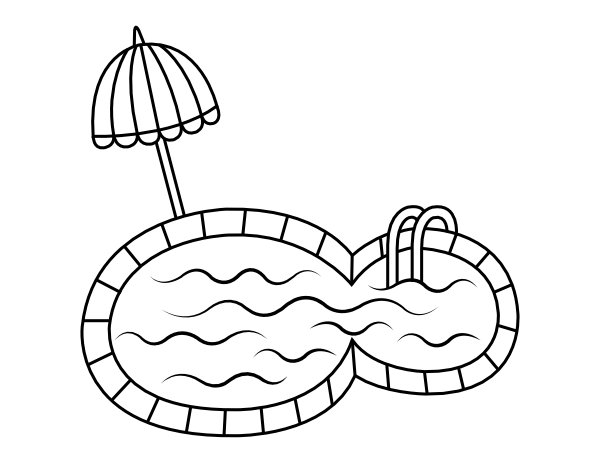 Printable Simple Swimming Pool Coloring Page