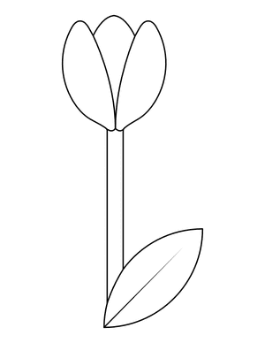 Simple Tulip Coloring Page