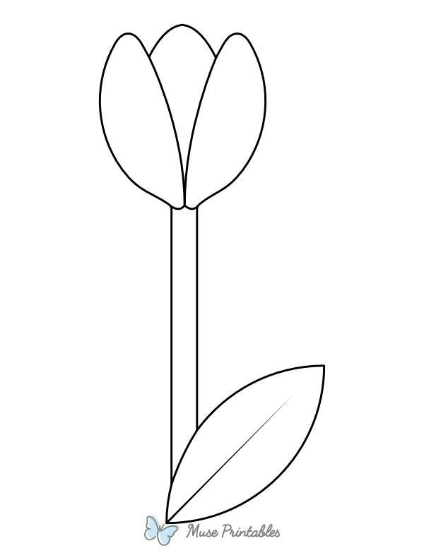 Simple Tulip Coloring Page