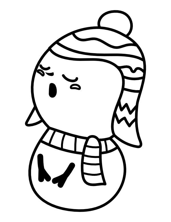 Singing Snowman Coloring Page