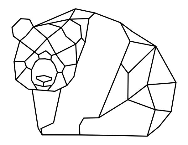 Sitting Geometric Panda Coloring Page
