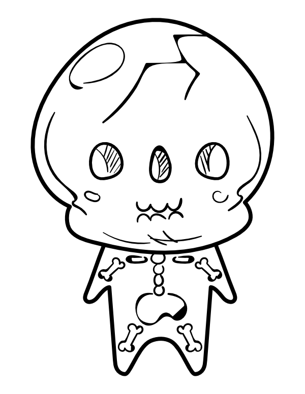 Skeleton Monster Coloring Page