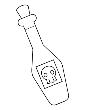 Skull Potion Bottle Coloring Page