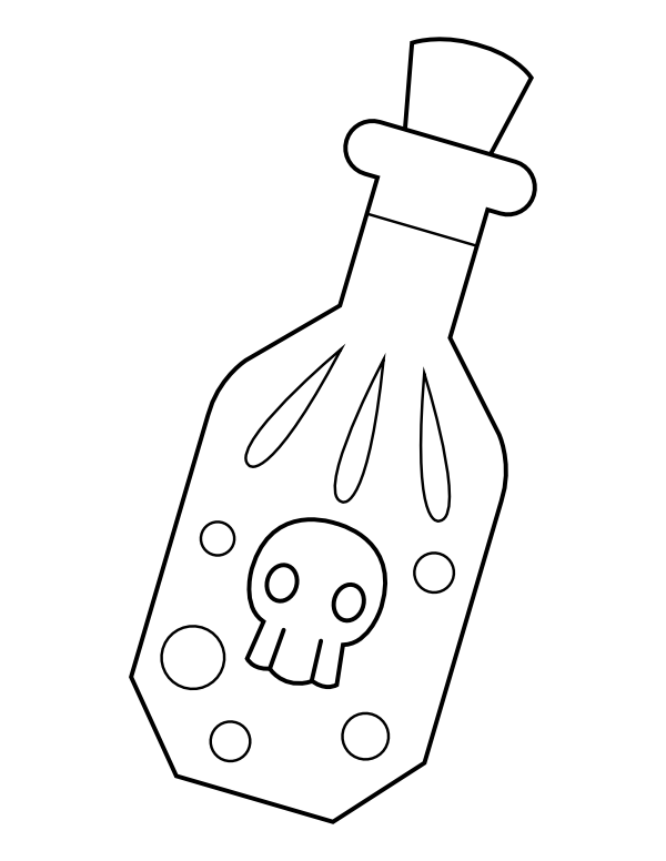 Skull Potion Coloring Page