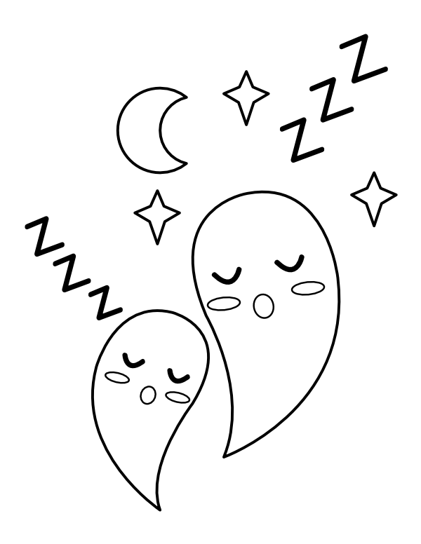 Sleeping Ghosts Coloring Page