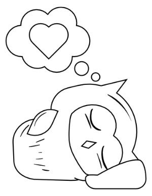 Sleeping Owl Coloring Page