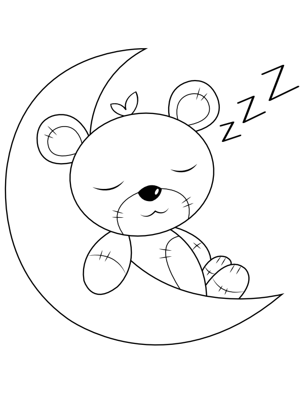 sleeping bear coloring page