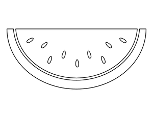 Sliced Watermelon With Seeds Coloring Page