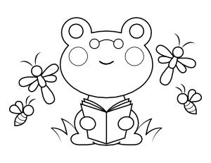 Smart Frog Coloring Page
