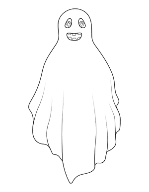 Smiling Ghost With Teeth Coloring Page