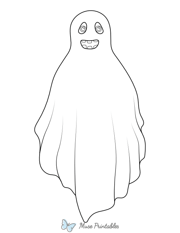 Smiling Ghost With Teeth Coloring Page