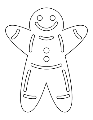 Smiling Gingerbread Man Coloring Page