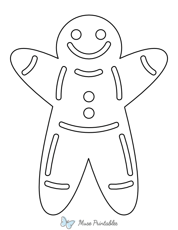 Smiling Gingerbread Man Coloring Page