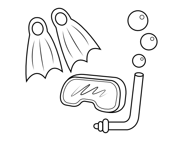 Snorkeling Gear Coloring Page