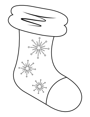 Snowflake Christmas Stocking Coloring Page