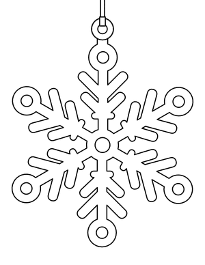 Snowflake Christmas Tree Ornament Coloring Page