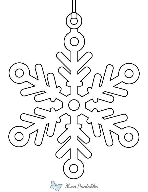 Snowflake Christmas Tree Ornament Coloring Page