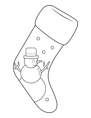 Snowman Christmas Stocking Coloring Page