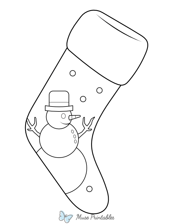 Snowman Christmas Stocking Coloring Page