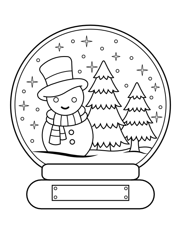 Snowman Snow Globe Coloring Page