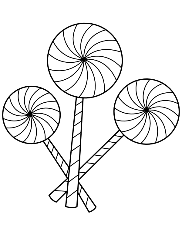 Printable Spiral Lollipop Coloring Page