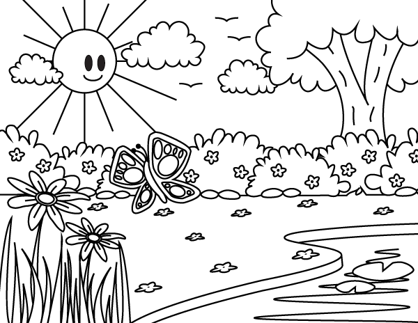 printable spring coloring page