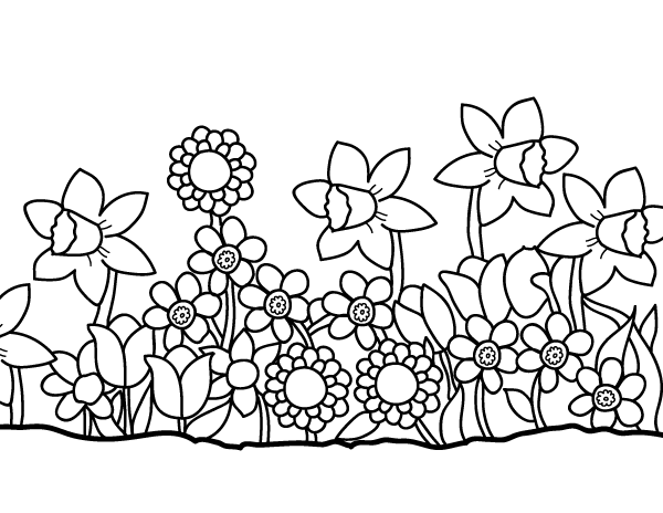 spring flower printable coloring pages