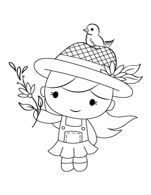 Spring Girl Coloring Page