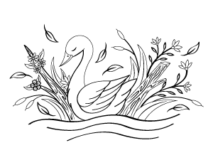 Spring Goose Coloring Page
